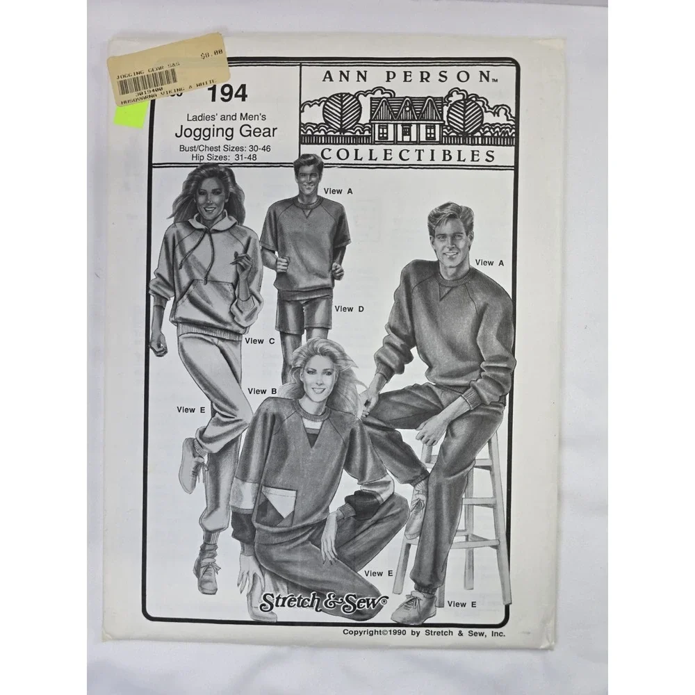 Vintage 1990s Stretch & Sew Ann Person Sewing Patterns 194 - Jogging Gear
